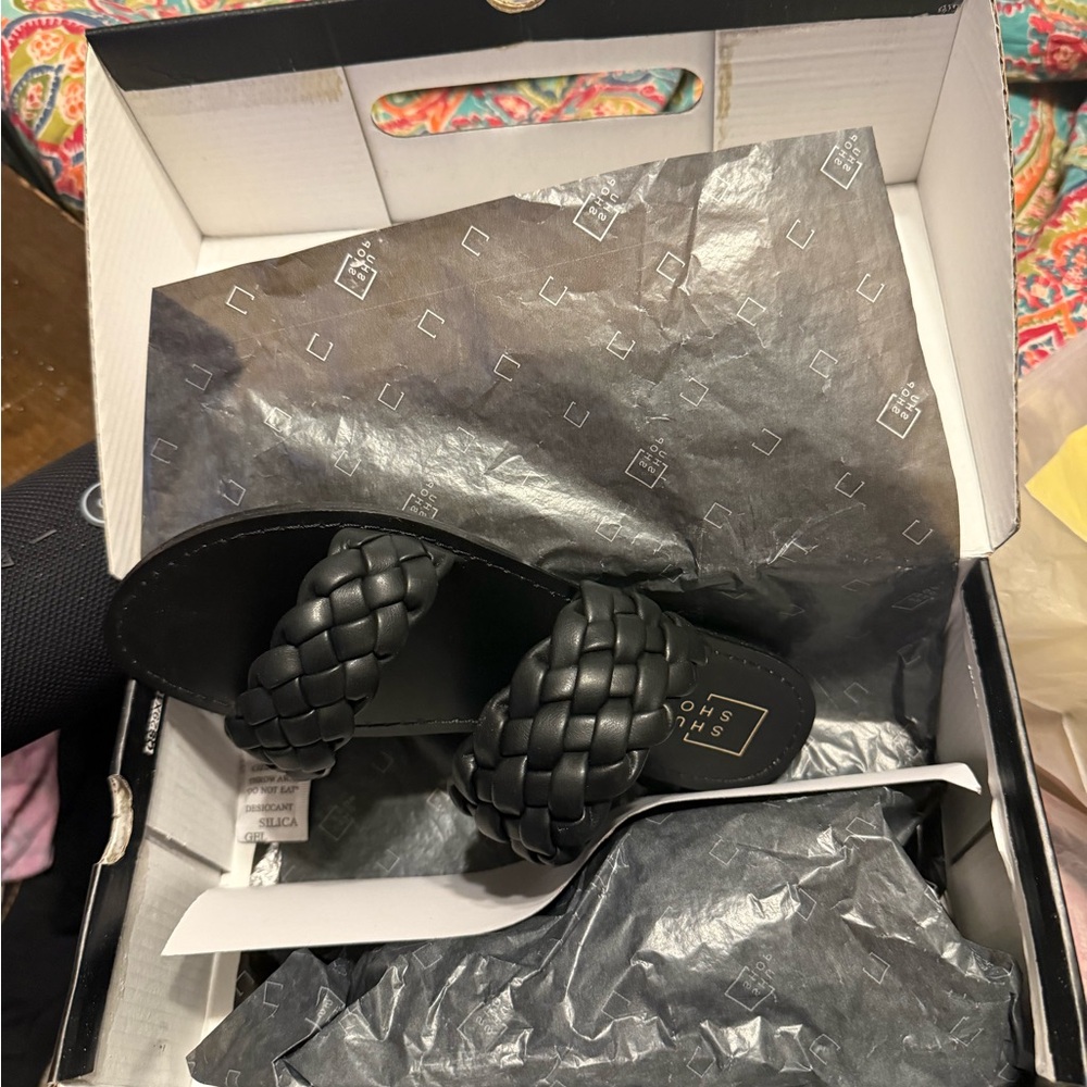 ShuShop Black Braided Sandals